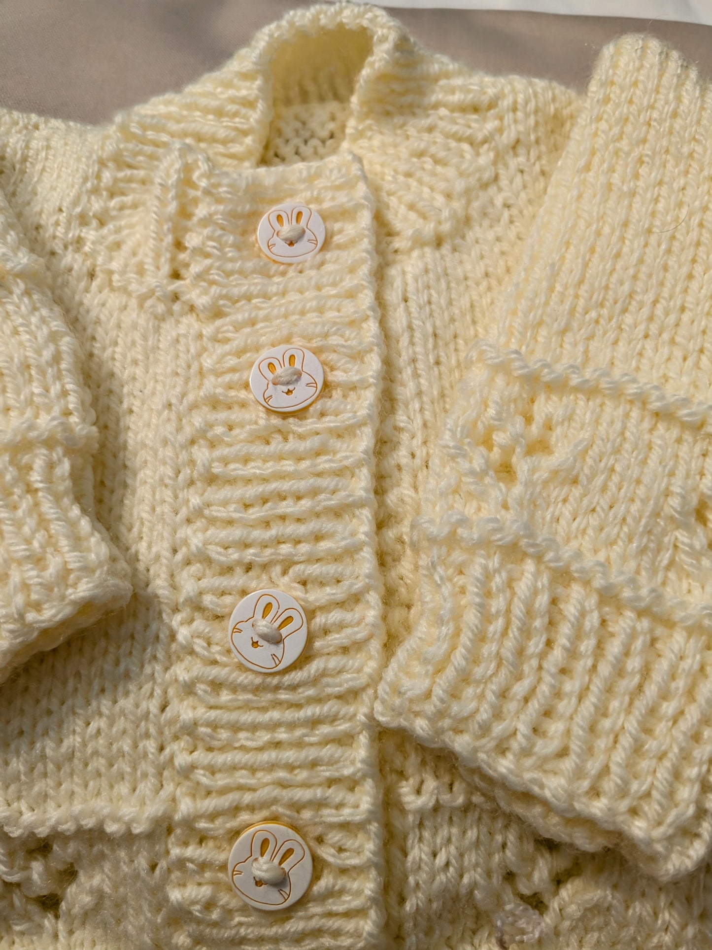Knitted Baby Cardigan & Headband Set 0-3 Months
