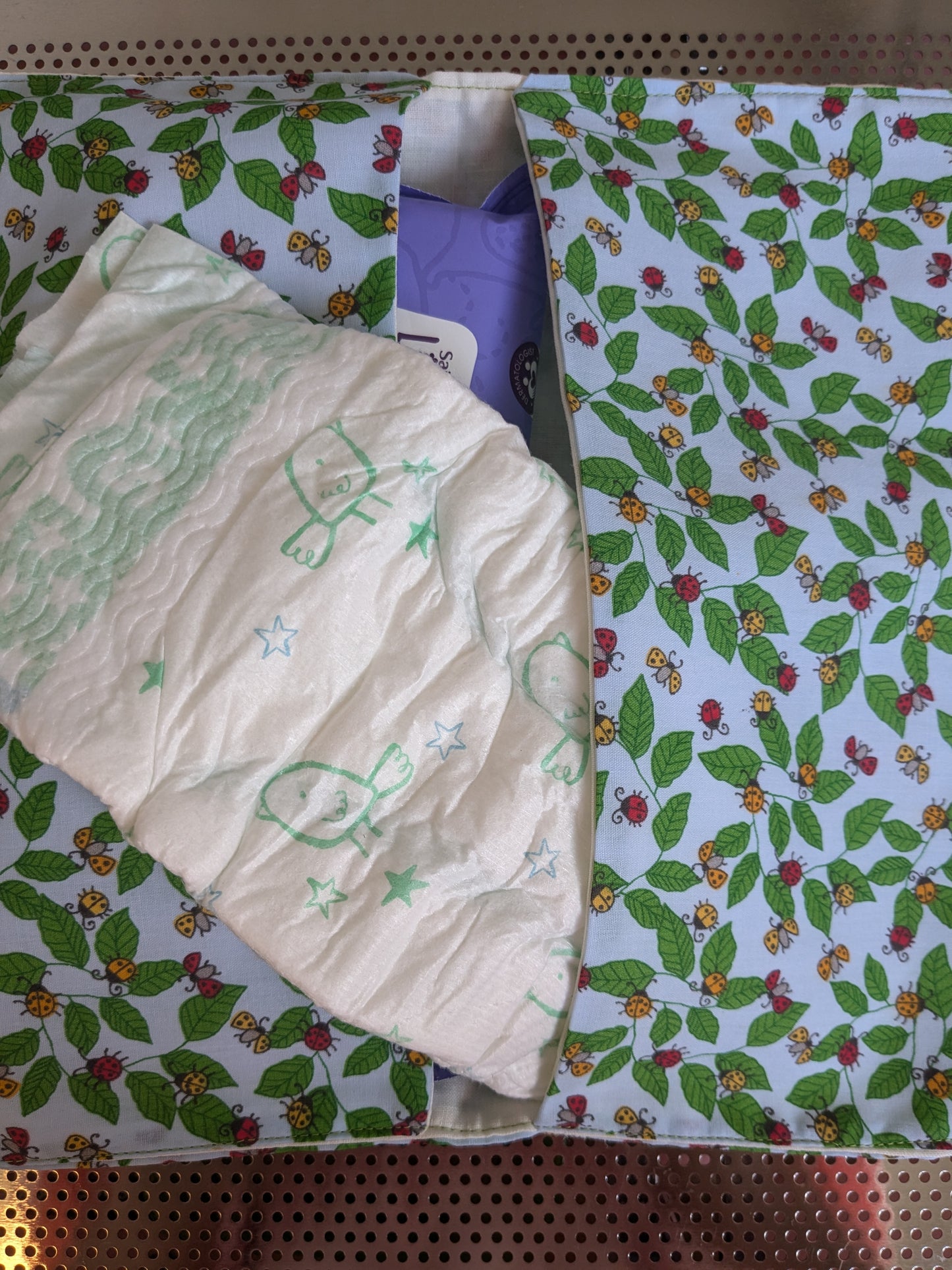 Travel Nappy & Wipes Organiser - Ladybugs